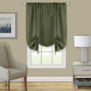 Achim Home Furnishings, Grey Darcy Window Curtain Tie Up Shade, 58" x 63"